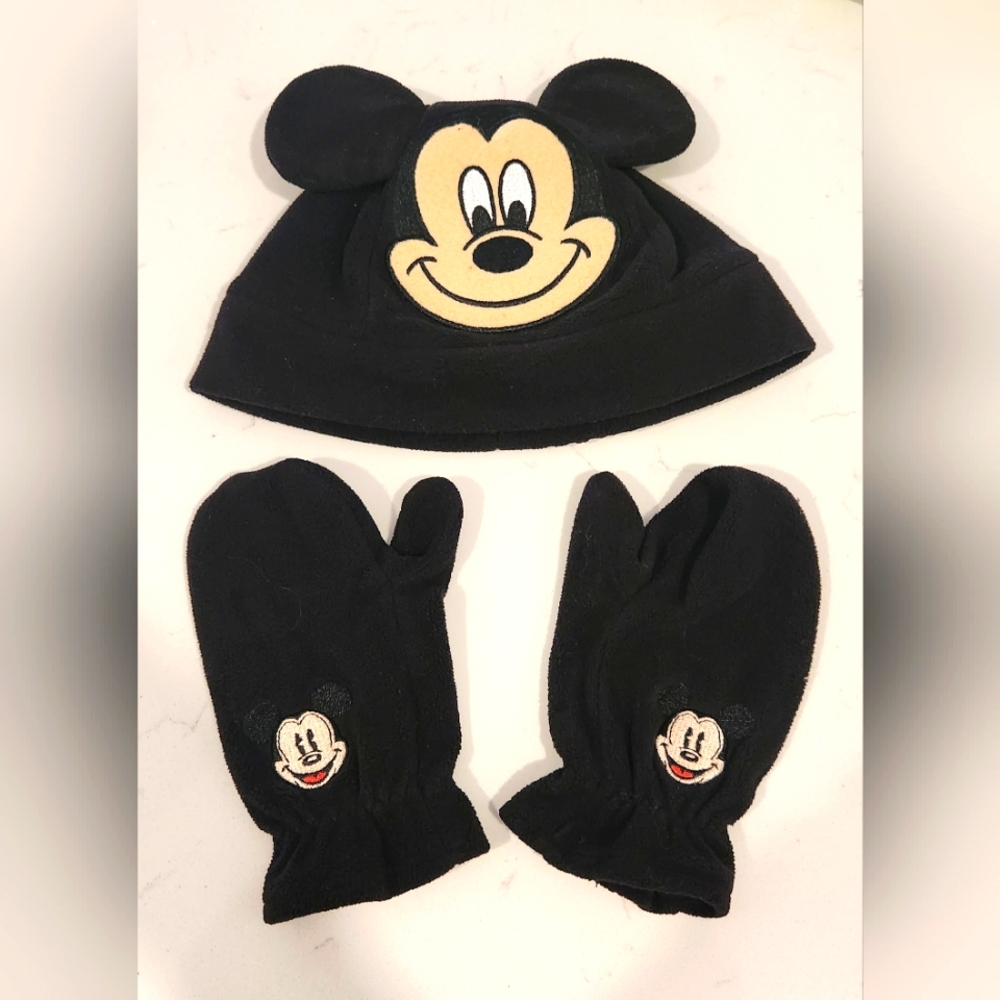 Mickey Mouse Fleece Cap and Mittens